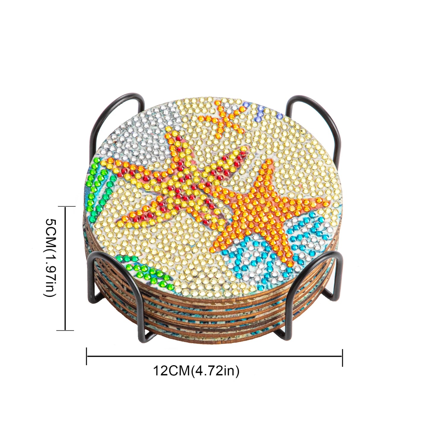Zestaw 8 Podstawek pod Kubki z Haftem Diamentowym | DIY Mozaika 5D – KWIATY